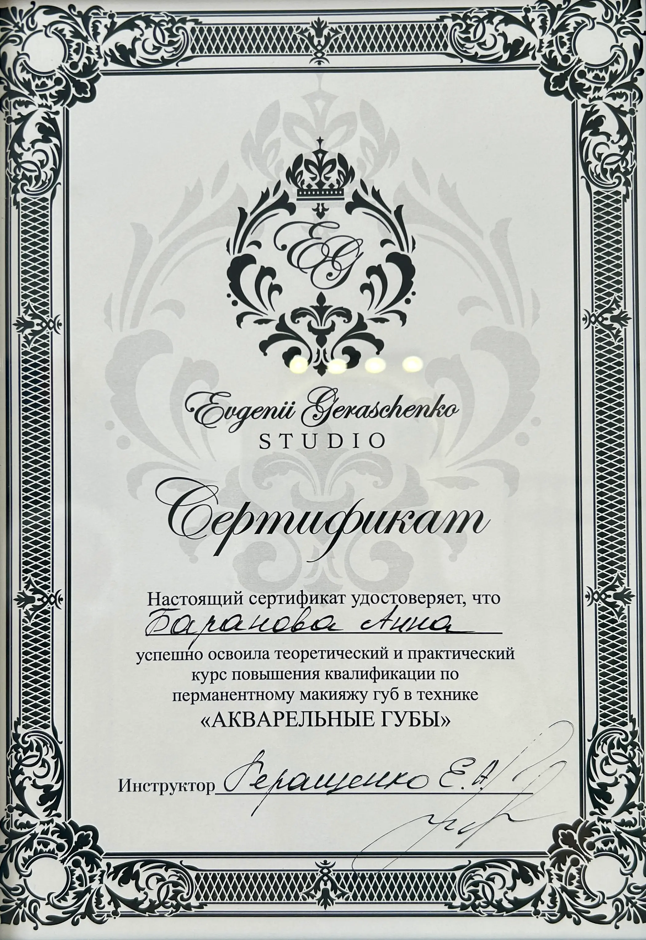 Сертификат Анны Романовой 15